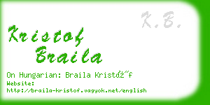 kristof braila business card